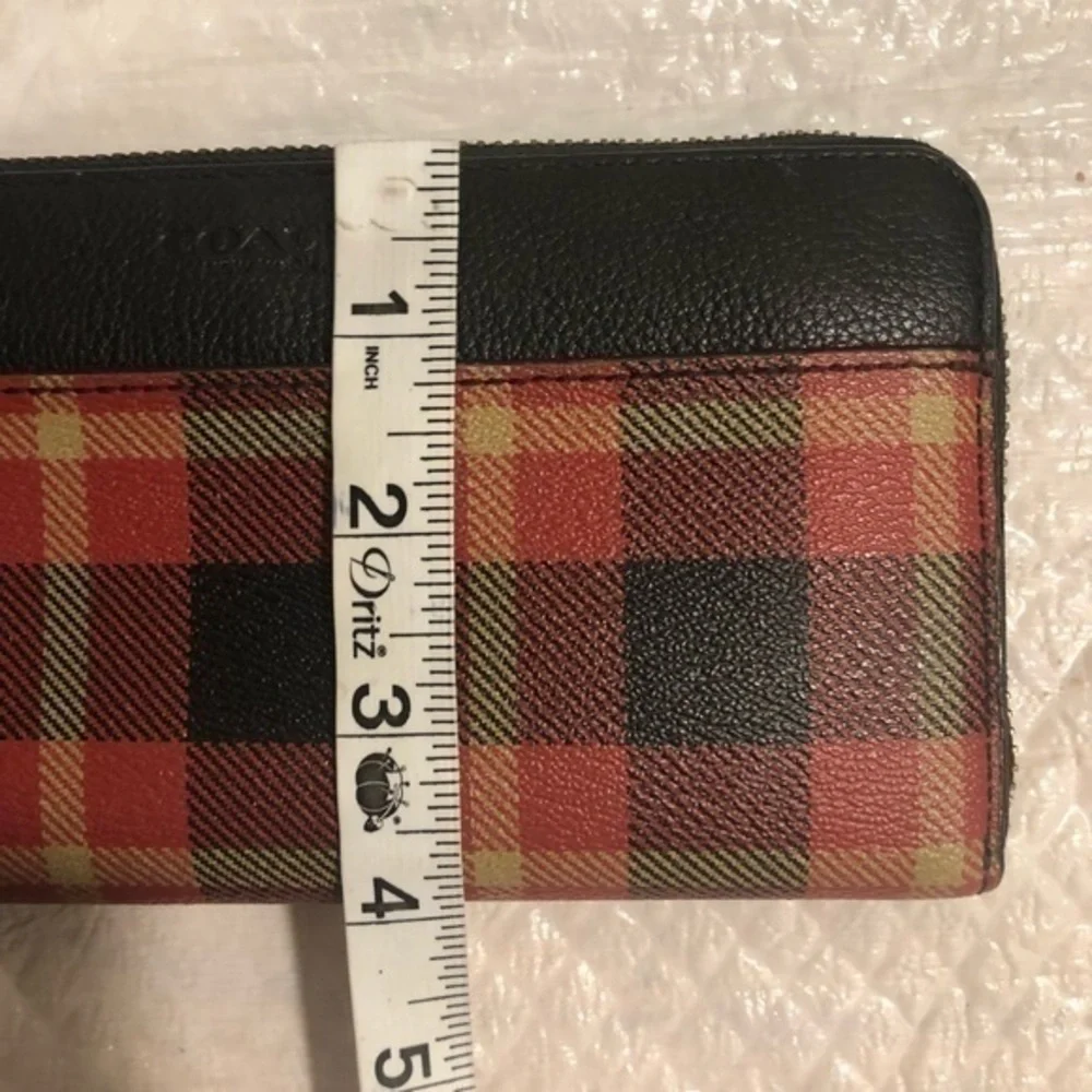 Coach plaid wallet clutch